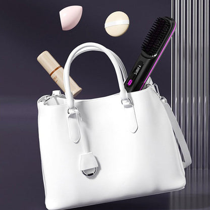 🔥Trådlös hårrätande kam med keramisk uppvärmning