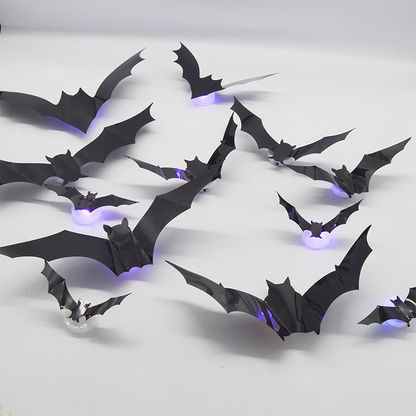 🦇Halloween-dekoration: 3D-LED-vägglampa i form av en fladdermus