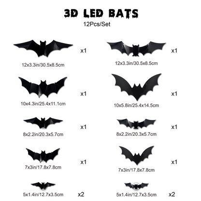 🦇Halloween-dekoration: 3D-LED-vägglampa i form av en fladdermus