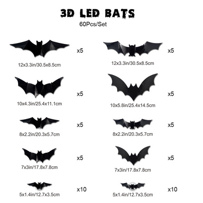 🦇Halloween-dekoration: 3D-LED-vägglampa i form av en fladdermus
