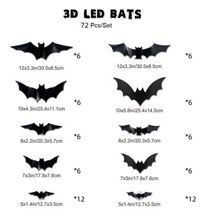 🦇Halloween-dekoration: 3D-LED-vägglampa i form av en fladdermus