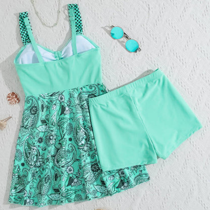 🌞Strap Top & åtsittande badshorts Separerbara badkläder