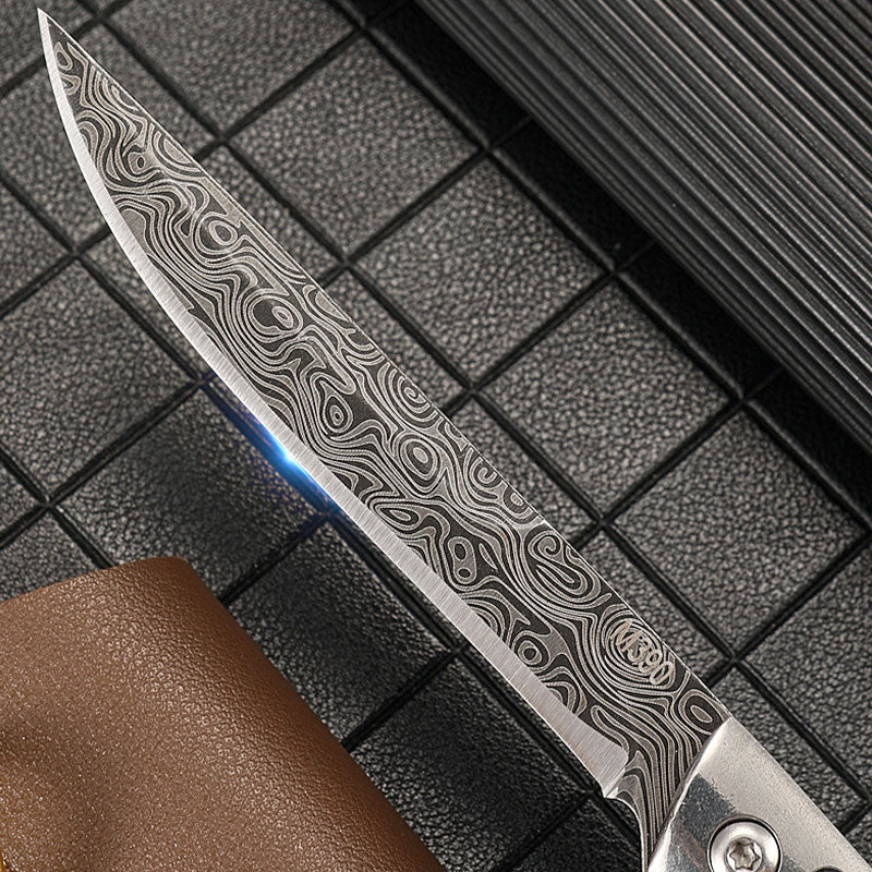 🔪 50% RABATT NU! ✨ Fällkniv med Trähandtag - Rostfritt Stål med Bältesklippa för Friluftsaktiviteter och Vardagsbruk 🌲🛡️