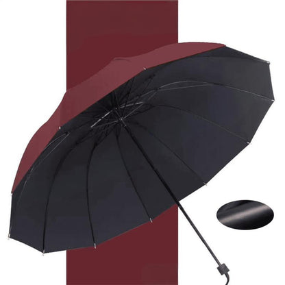 ☔Vinteressentiellt☔Starkt vind- och regntåligt paraply med 12 ribbor, stort och hopfällbart, vindtätt