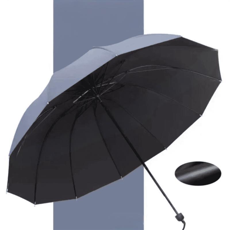 ☔Vinteressentiellt☔Starkt vind- och regntåligt paraply med 12 ribbor, stort och hopfällbart, vindtätt