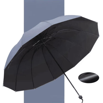 ☔Vinteressentiellt☔Starkt vind- och regntåligt paraply med 12 ribbor, stort och hopfällbart, vindtätt