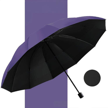 ☔Vinteressentiellt☔Starkt vind- och regntåligt paraply med 12 ribbor, stort och hopfällbart, vindtätt