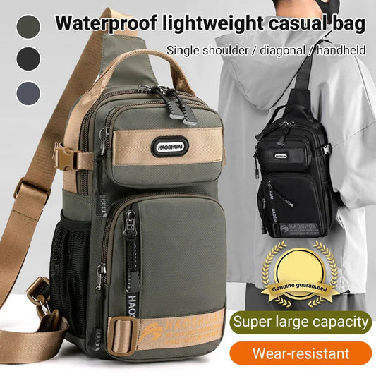 🎒 50 % RABATT NU! 🧳 Justerbar bröstväska i oxfordtyg – Smal crossbody-väska med flera fickor – Lätt och praktisk – perfekt för vardagen, resor eller festivaler 🌍✨