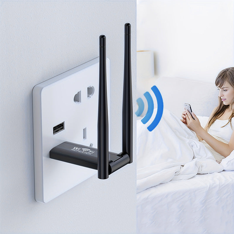 📶🚀 USB-WiFi-Signalförstärkare med dubbla antenner – utöka WiFi-täckningen hemma och på kontoret 🏠✨