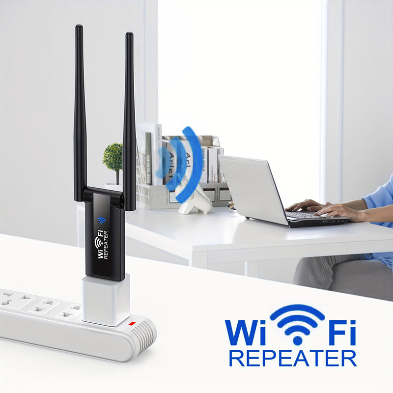 📶🚀 USB-WiFi-Signalförstärkare med dubbla antenner – utöka WiFi-täckningen hemma och på kontoret 🏠✨