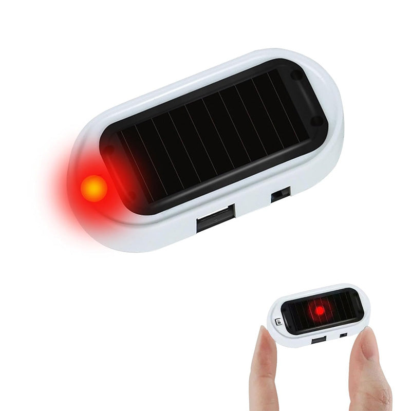 🚨☀️ Solcellsdriven LED-varningslampa för bilen – kabelfri design som ger intryck av övervakning 🚗✨