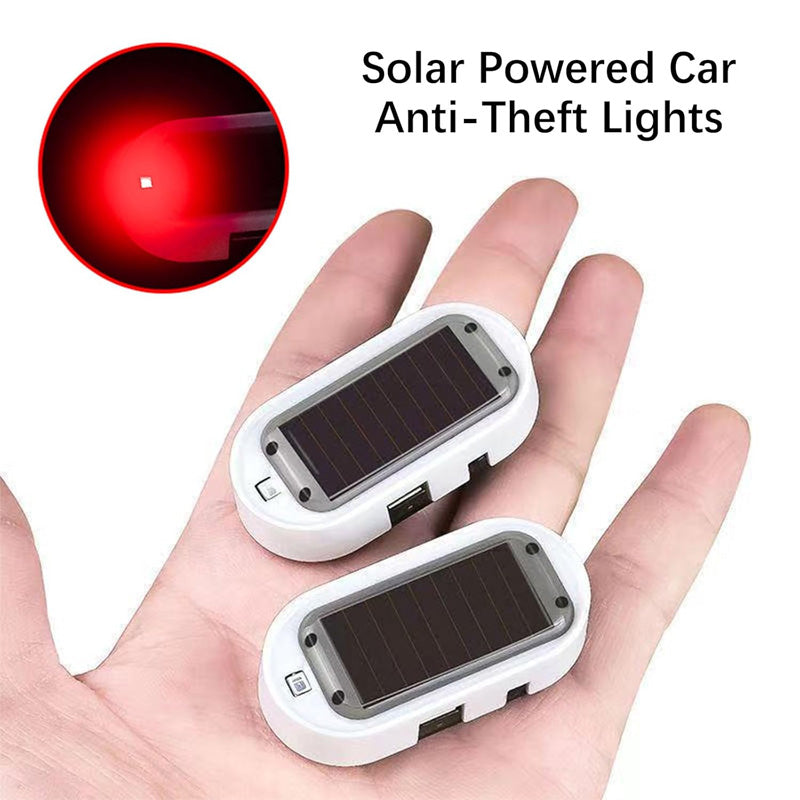 🚨☀️ Solcellsdriven LED-varningslampa för bilen – kabelfri design som ger intryck av övervakning 🚗✨