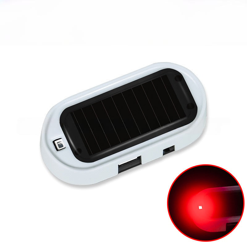 🚨☀️ Solcellsdriven LED-varningslampa för bilen – kabelfri design som ger intryck av övervakning 🚗✨