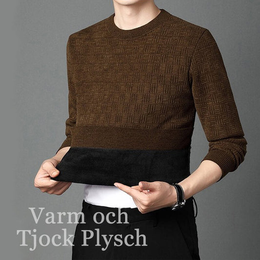 🔥Bästa Presenten - Herrarnas Värmande Utsökta Mönster Crewneck Stickat Plagg