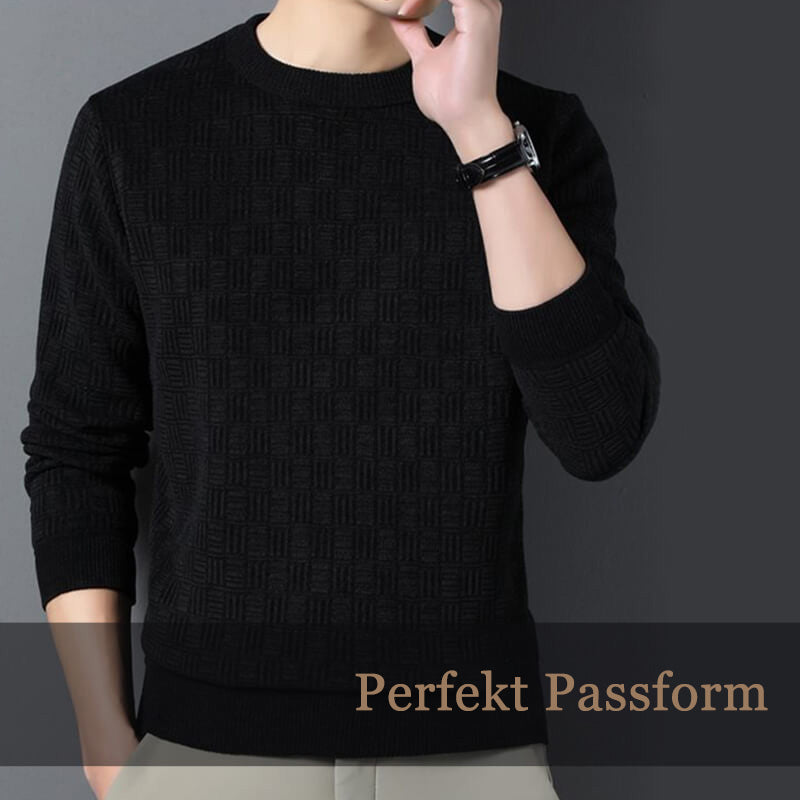 🔥Bästa Presenten - Herrarnas Värmande Utsökta Mönster Crewneck Stickat Plagg