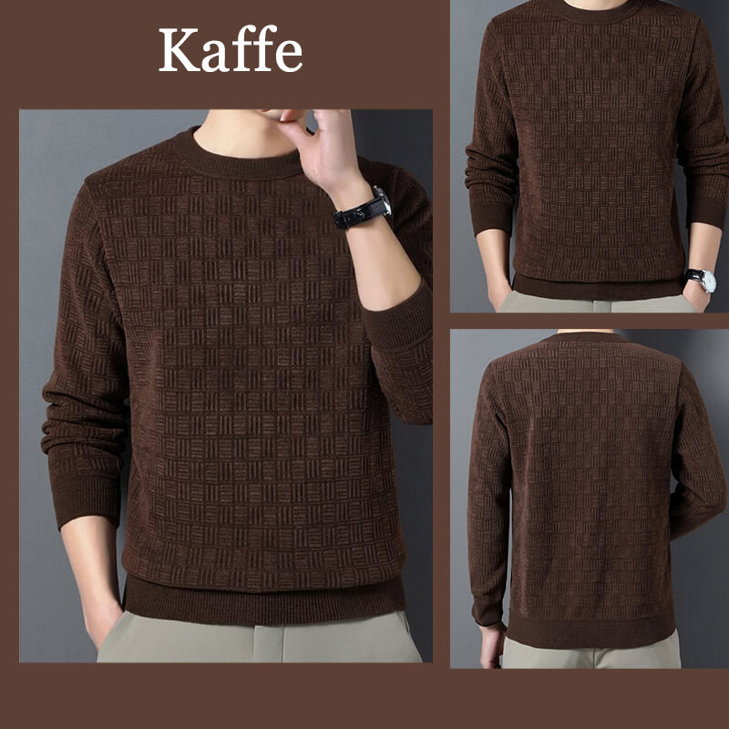 🔥Bästa Presenten - Herrarnas Värmande Utsökta Mönster Crewneck Stickat Plagg