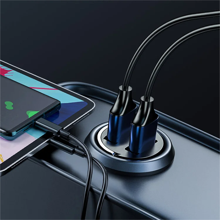 🚗 50% RABATT NU! ✨ 2-portars Kompakt Bilsnabbladdare - 24W USB-C & USB-A med Överhettningsskydd för Effektiv Laddning Under Resor 🔌📱