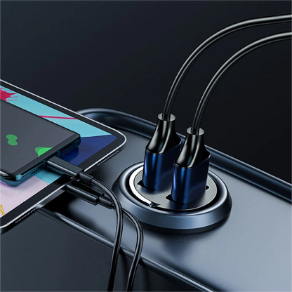🚗 50% RABATT NU! ✨ 2-portars Kompakt Bilsnabbladdare - 24W USB-C & USB-A med Överhettningsskydd för Effektiv Laddning Under Resor 🔌📱