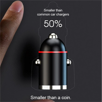 🚗 50% RABATT NU! ✨ 2-portars Kompakt Bilsnabbladdare - 24W USB-C & USB-A med Överhettningsskydd för Effektiv Laddning Under Resor 🔌📱