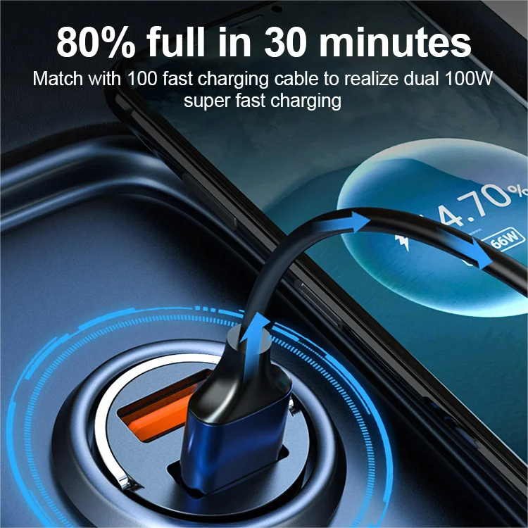 🚗 50% RABATT NU! ✨ 2-portars Kompakt Bilsnabbladdare - 24W USB-C & USB-A med Överhettningsskydd för Effektiv Laddning Under Resor 🔌📱