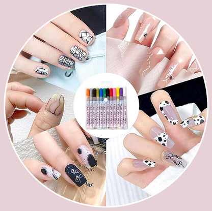 ✨ DIY Nagelkonstborstar – 12-färgers böjda nagelkonstborsteset 💅🎨