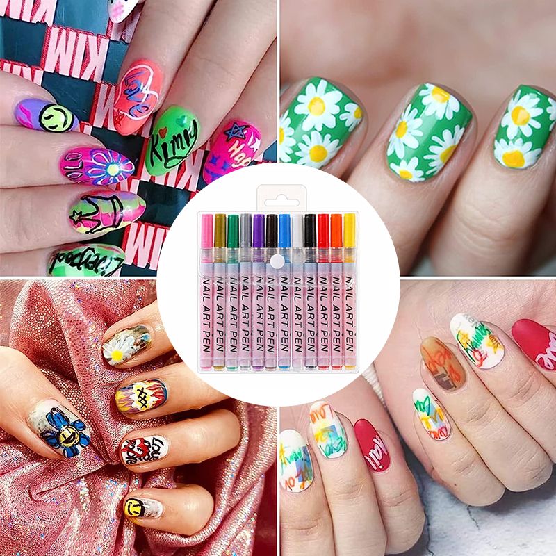 ✨ DIY Nagelkonstborstar – 12-färgers böjda nagelkonstborsteset 💅🎨