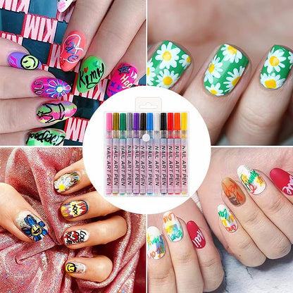 ✨ DIY Nagelkonstborstar – 12-färgers böjda nagelkonstborsteset 💅🎨