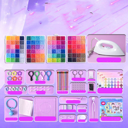 💝Komplett set med 96 färgade smältbara pärlor✨ – Det ultimata setet med strykjärn, pegboards och mönster för oändliga DIY-projekt!🌟