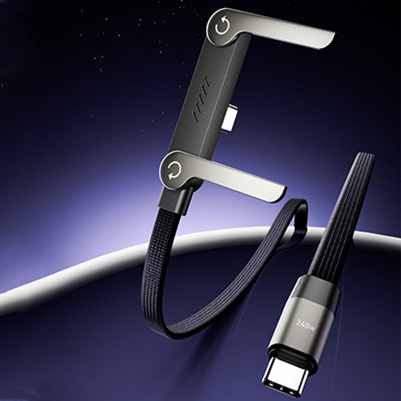 📱 2-i-1 Osynlig Laddningskabel – 240W Snabbladdning, Inbyggt Telefonstativ & Robust Design 🔋🎁