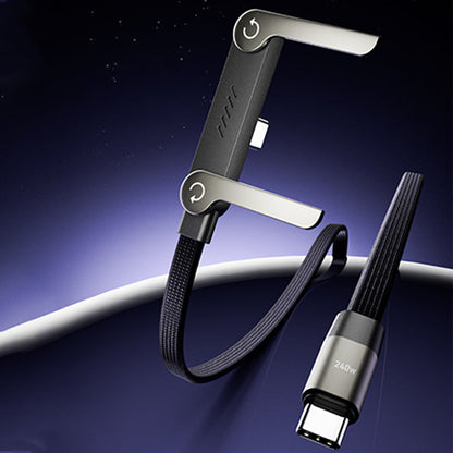 📱 2-i-1 Osynlig Laddningskabel – 240W Snabbladdning, Inbyggt Telefonstativ & Robust Design 🔋🎁