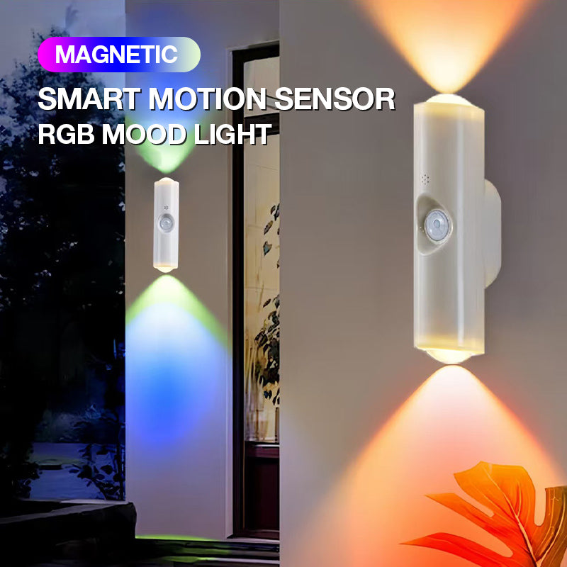 💡🌈 Magnetisk smart rörelsesensor med RGB-stämningsbelysning – flexibel belysning för hemmet 🏠✨