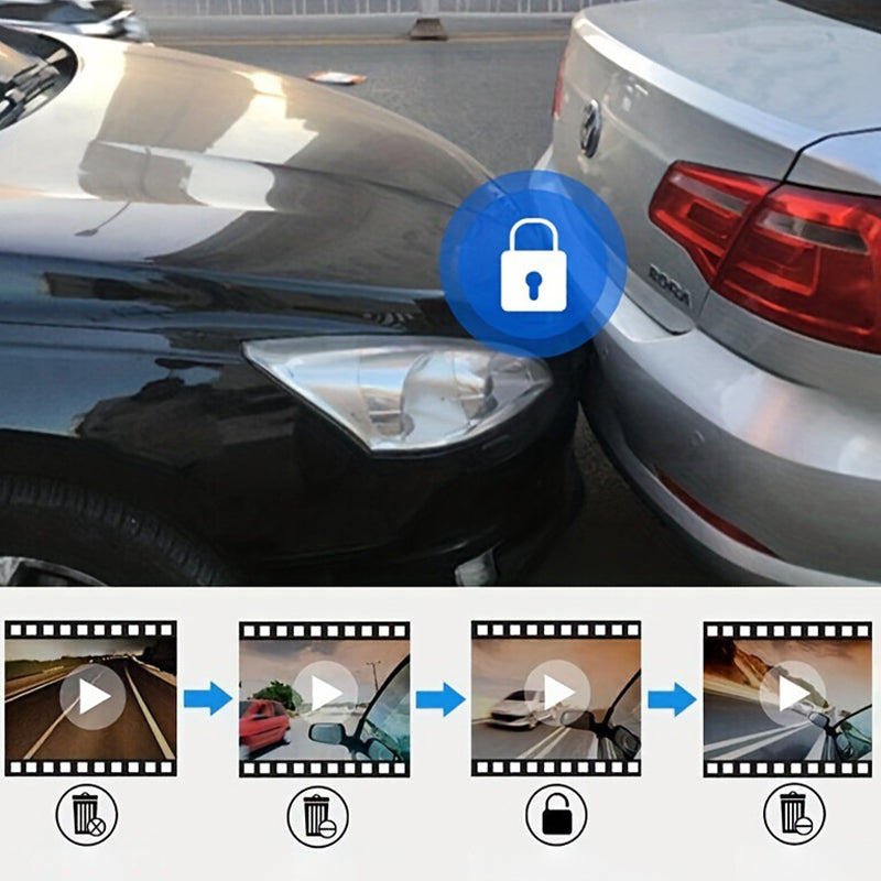 🔈🔈50 % RABATT🚗📹Dashcam med 170° vidvinkel och 1080p dubbla linser🔥Fri frakt🔥
