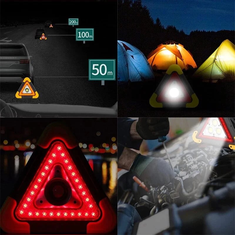 💥2-i-1 soldrevet nødtrekant veivarsellys🚨 
