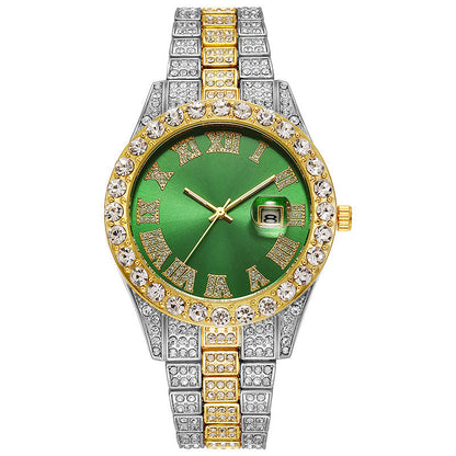 ⌚ 50 % RABATT! ✨ Herreklokke med strass og kvartsurverk – ​​Luksuriøst design, iøynefallende og perfekt for fester 💎