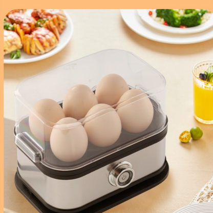 🍳✨ Multifunktionell äggkokare med genomskinligt lock – koka ägg, pochera och tillaga omelett enkelt hemma 🥚🏡
