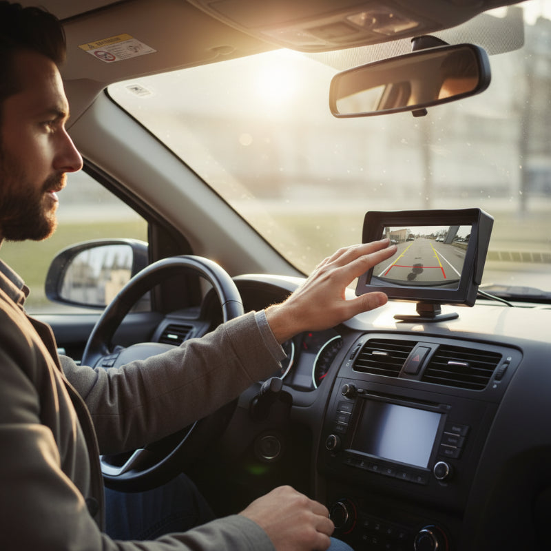 En skärm, två vyer. 🚗✨ Din bils HD-underhållningsskärm. 🎬📱