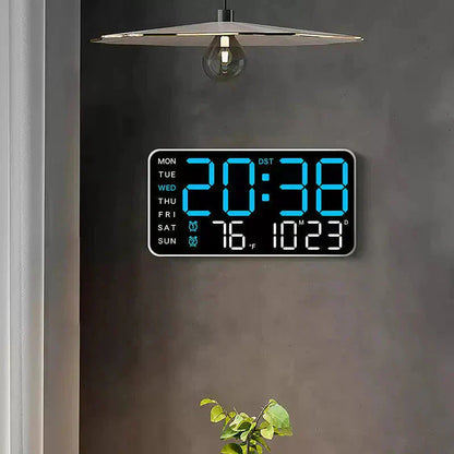 ⏰ Bare nå 50 % rabatt!🔥Stor digital veggklokke med LED-skjerm, dato og termometer 