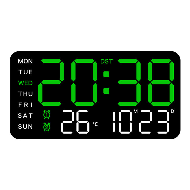 ⏰ Bare nå 50 % rabatt!🔥Stor digital veggklokke med LED-skjerm, dato og termometer 