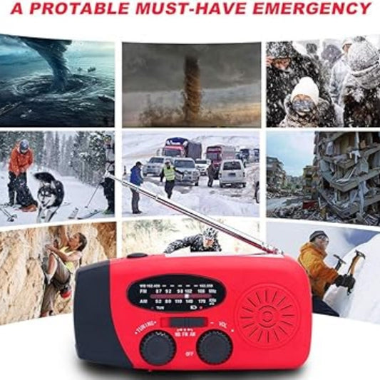 📻🔋 Multifunktionell bärbar nödradio – solcellsladdning, handvev & 600 mAh powerbank för strömavbrott och camping ⛺✨