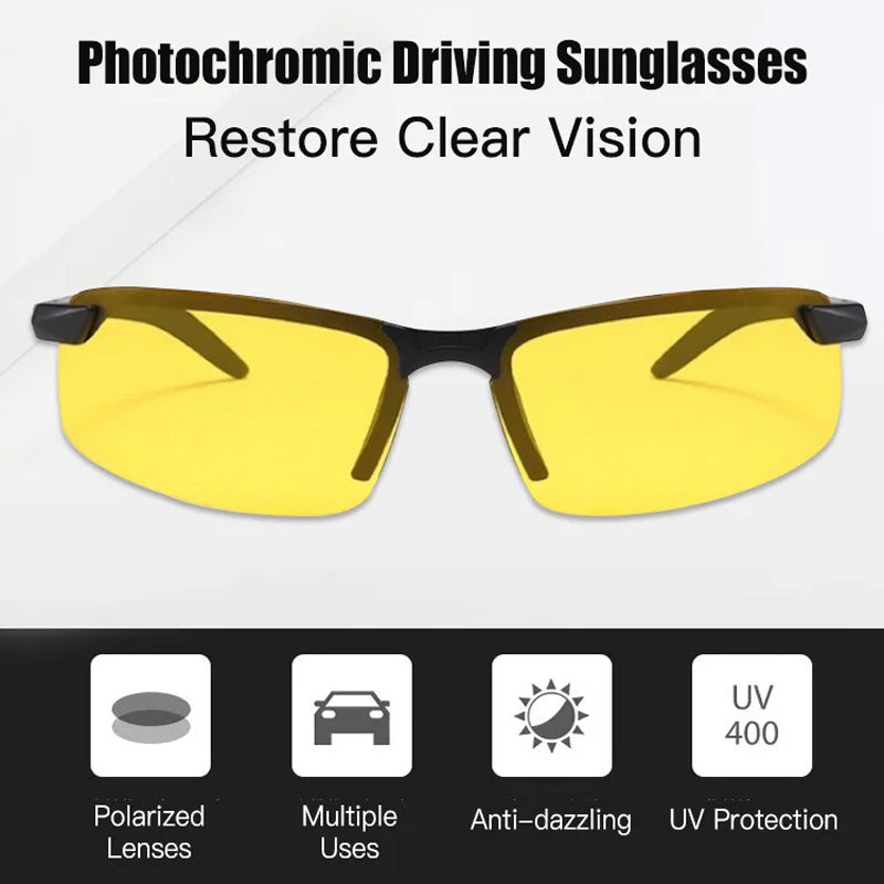 🕶️ 50% RABATT! ☀️ Natt & Dag Utomhus Solglasögon – Adaptiva Linser, UV400-Skydd & Bekväma för Alla Ljusförhållanden 🌙