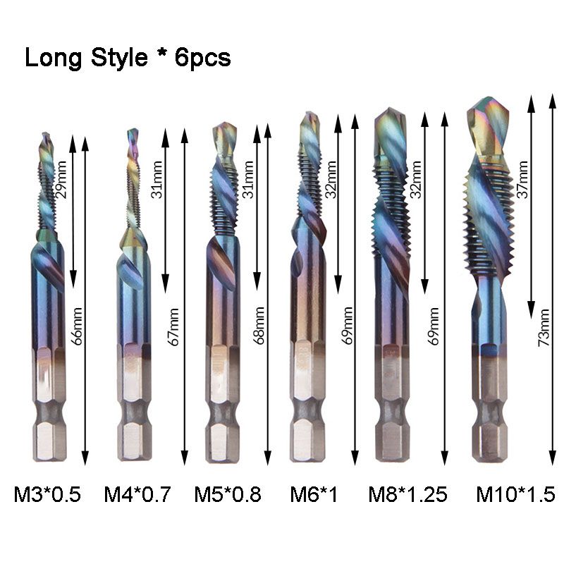 6-delars multifunktionellt spiralborrset
