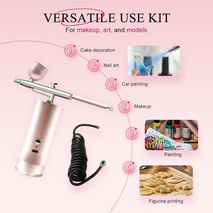 50% RABATT! ✨ Trådlöst Airbrush Kit för Smink – Lättvikt, Lång Batteritid & Jämn Färgspridning 🌬️