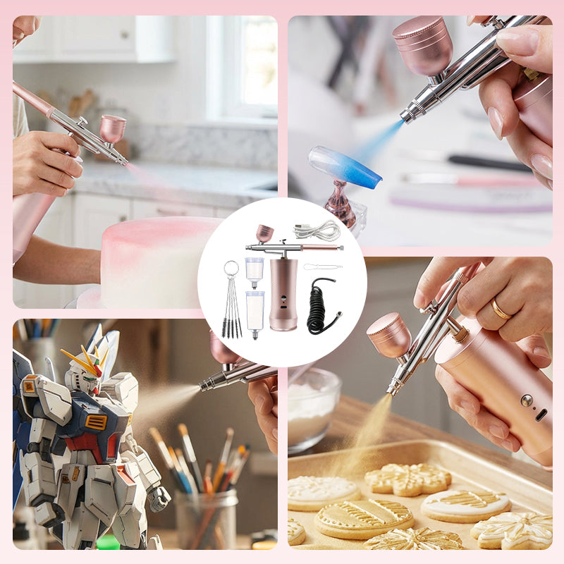 50% RABATT! ✨ Trådlöst Airbrush Kit för Smink – Lättvikt, Lång Batteritid & Jämn Färgspridning 🌬️