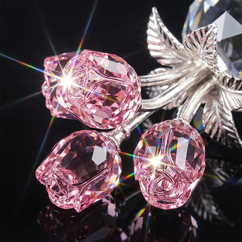 🎈Vinterrea🎈 Tidsbegränsad 50% rabatt! 💕 🌹 Evig Kristallrosblomma Figurin i Vas