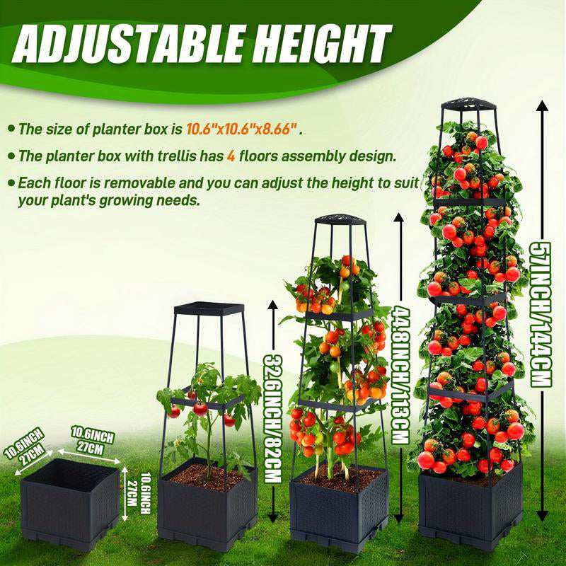 🪴55% RABATT NU☀️Upphöjda blomlådor med spaljé till trädgården💧