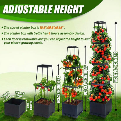 🪴55% RABATT NU☀️Upphöjda blomlådor med spaljé till trädgården💧