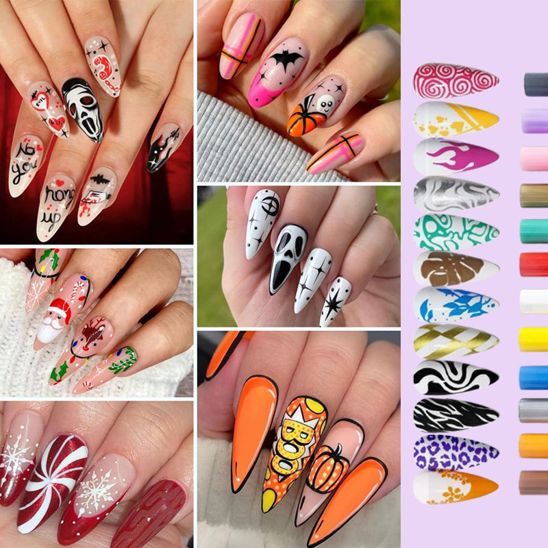 🎁Het rea 50% RABATT⏳Nagelkonstpennset i 12 färger