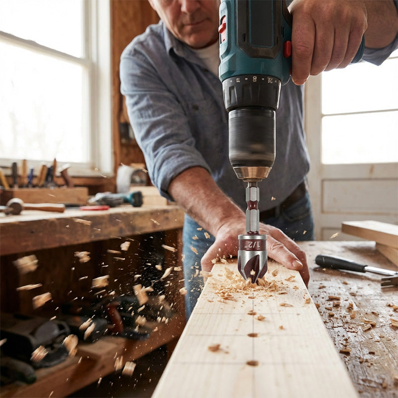 🔩✨ Försänkningsborrsats i högkolstål – 5-skärs design & 82° spets för trä och metall 🛠️⚡