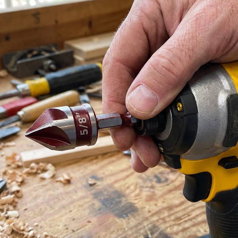 🔩✨ Försänkningsborrsats i högkolstål – 5-skärs design & 82° spets för trä och metall 🛠️⚡