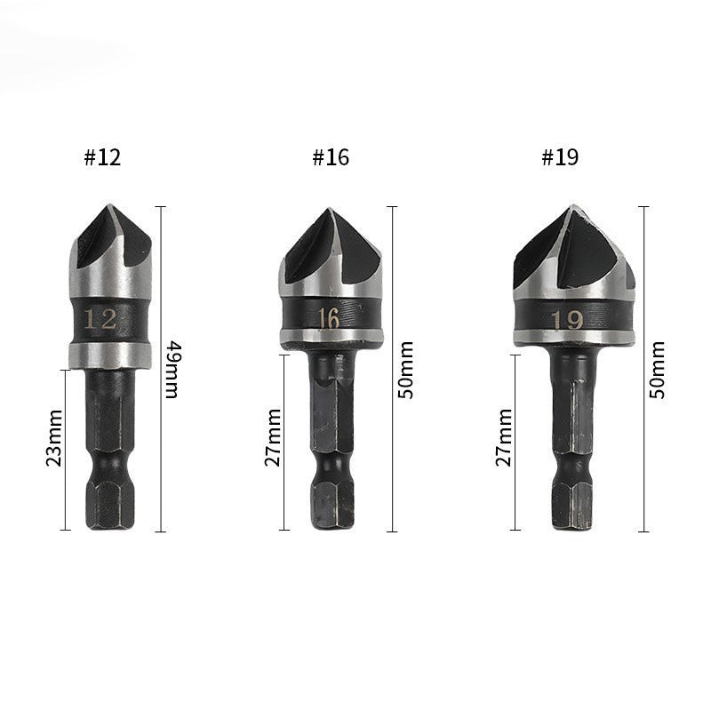 🔩✨ Försänkningsborrsats i högkolstål – 5-skärs design & 82° spets för trä och metall 🛠️⚡
